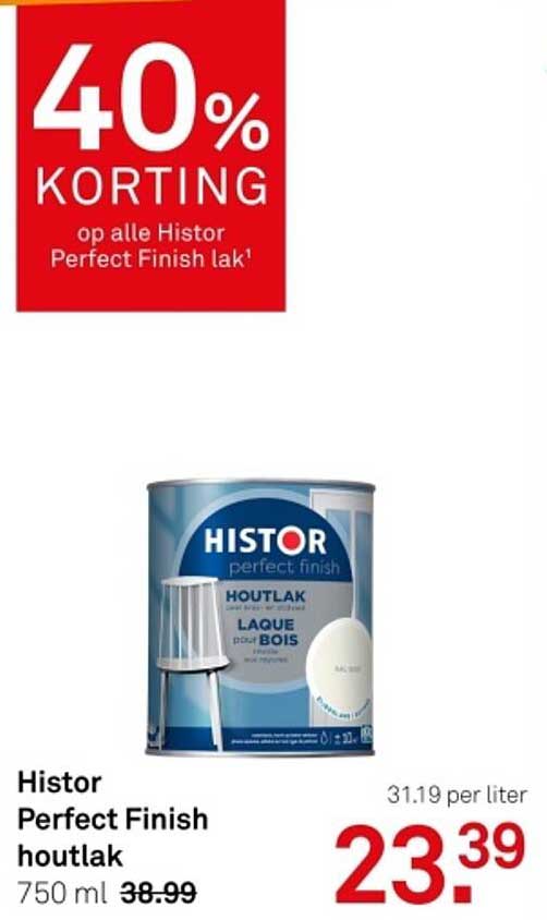 40% KORTING op alle Histor Perfect Finish lak