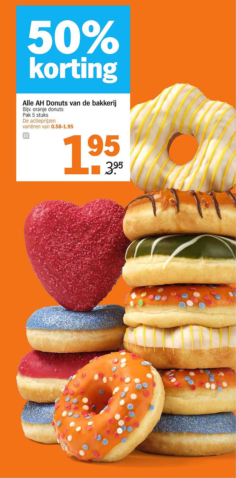 Alle AH Donuts van de bakkerij 50% korting