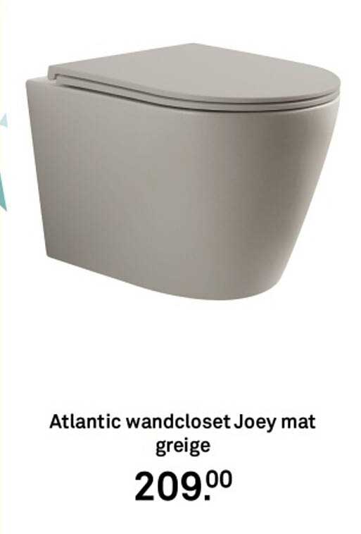 Atlantic wandcloset Joey mat greige