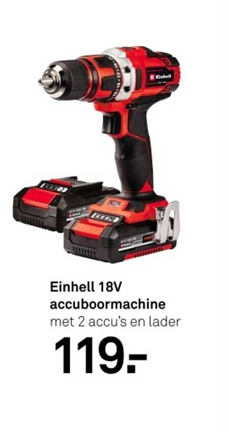 Einhell 18V accuboormachine met 2 accU's en lader