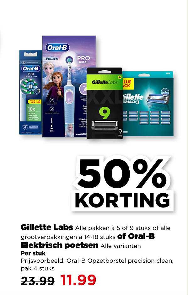 Gillette Labs Alle pakken à 5 of 9 stuks of alle grootverpakkingen à 14-18 stuks of Oral-B Elektrisch poetsen Alle varianten