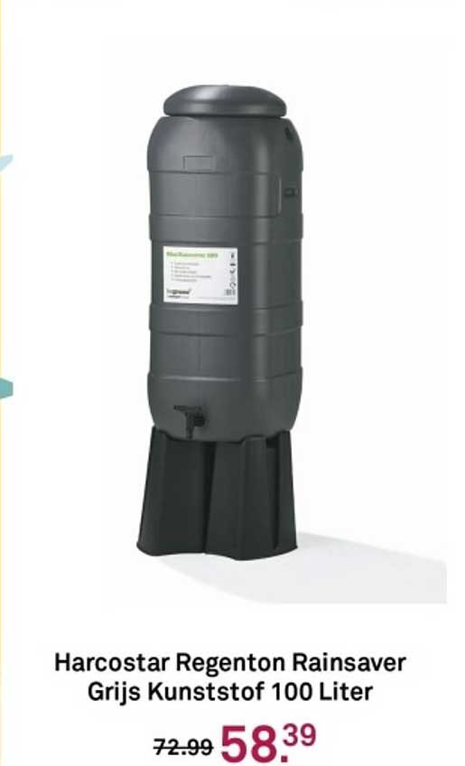 Harcostar Regenton Rainsaver Grijs Kunststof 100 Liter