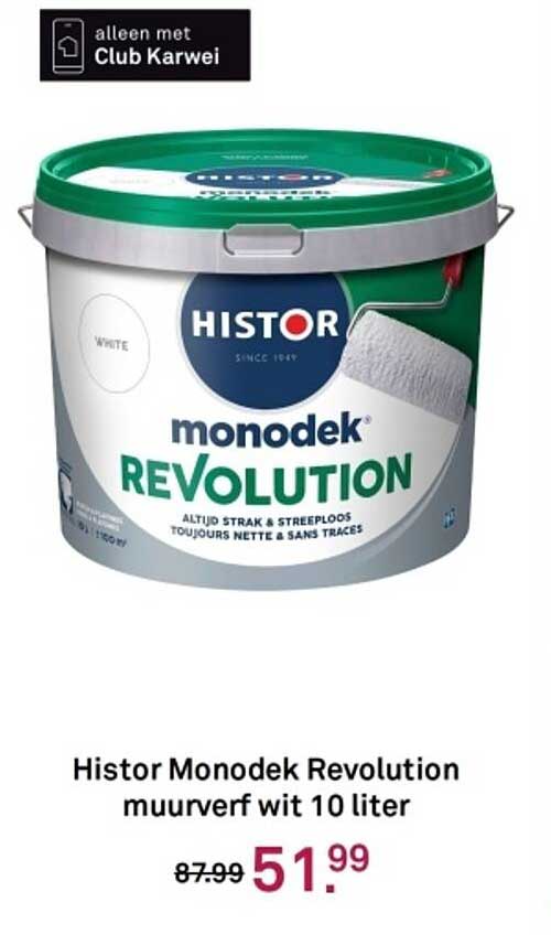 Histor Monodek Revolution muurverf wit 10 liter