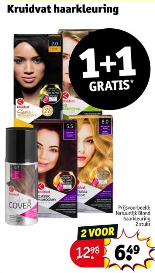 Kruidvat haarkleur 1+1 GRATIS*