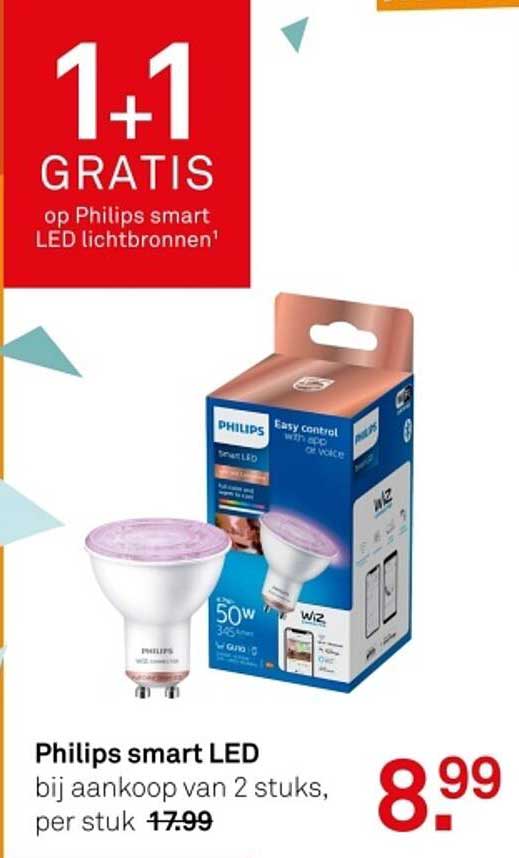 Philips smart LED bij aankoop van 2 stuks, per stuk