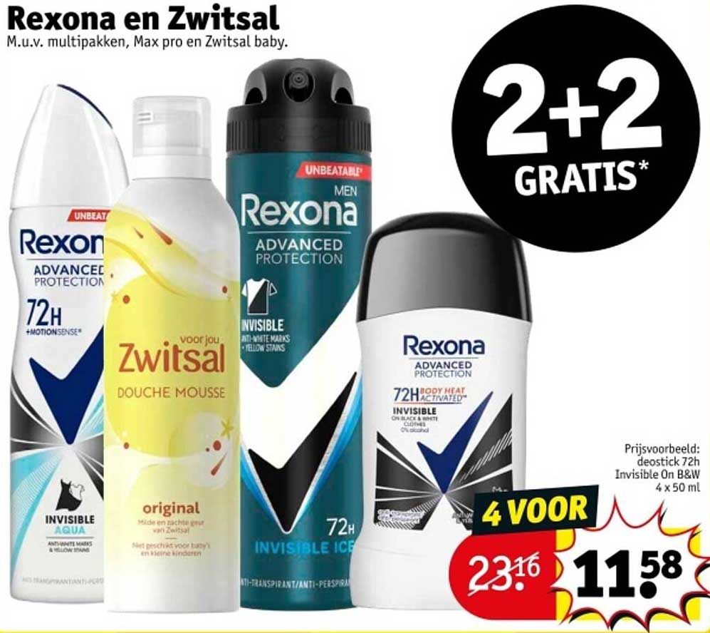 Rexona en Zwitsal 2+2 GRATIS*