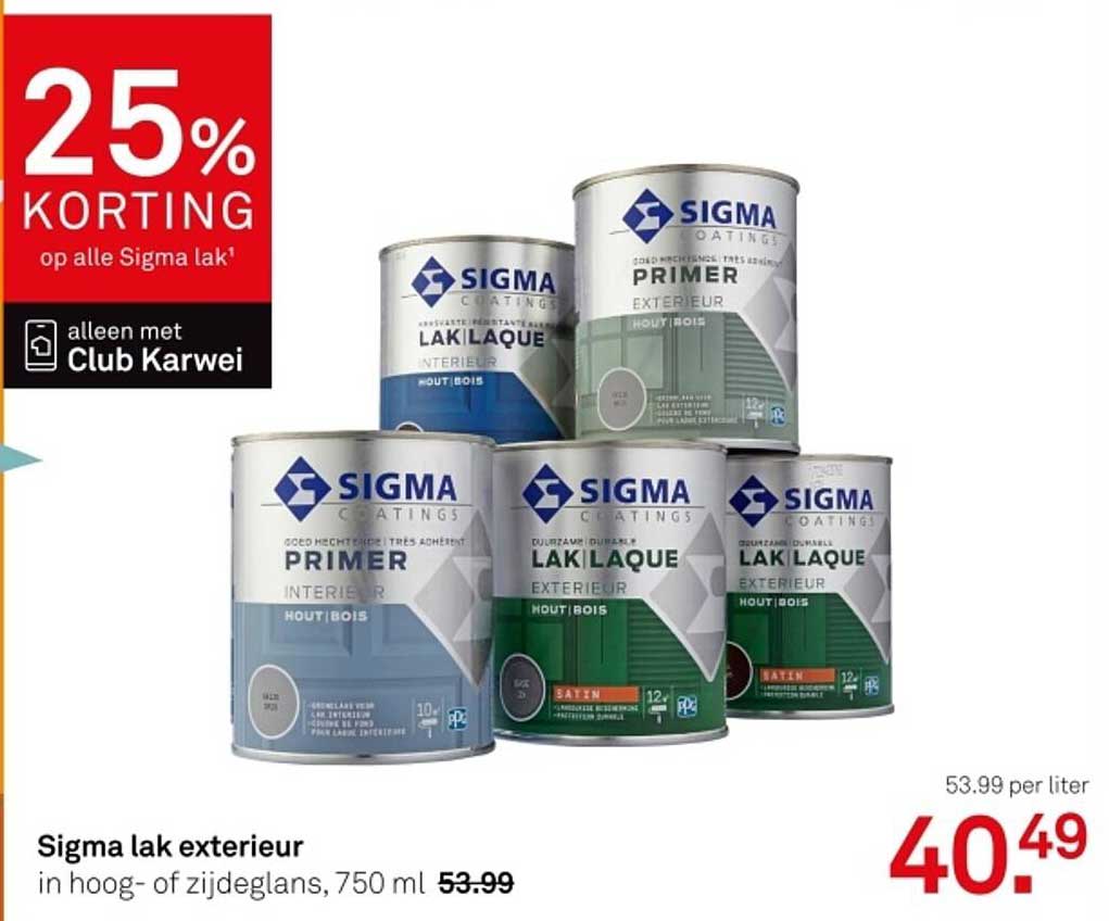 Sigma lak exterieur in hoog- of zijdeglans, 750 ml