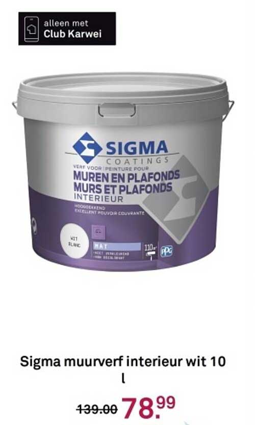 Sigma muurverf interieur wit 10 l