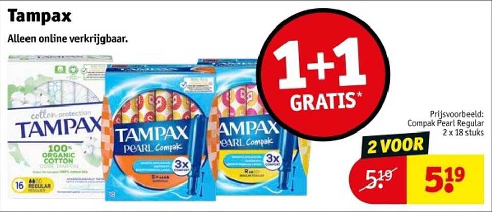 Tampax 1 + 1 Gratis