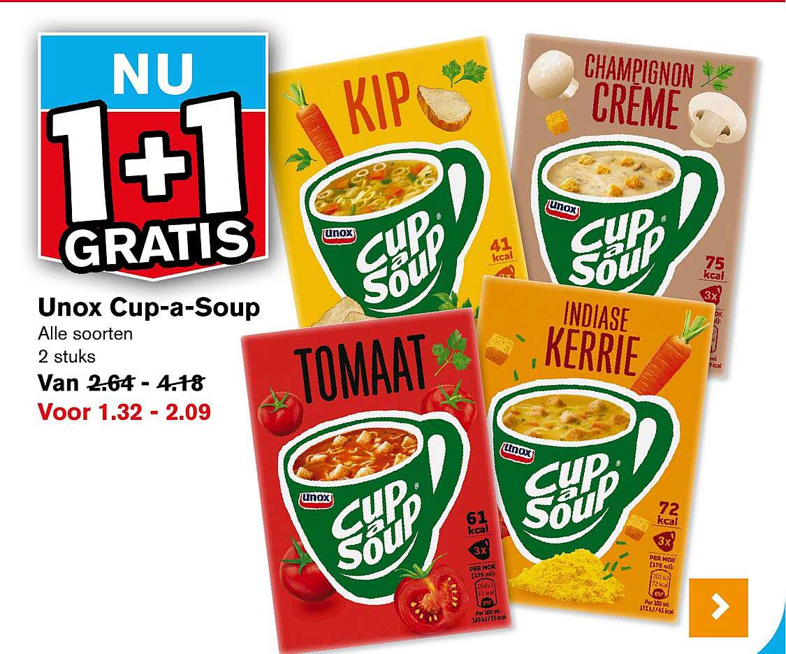 Unox Cup-a-Soup - 1+1 GRATIS