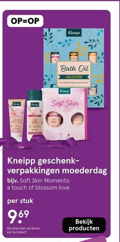 Kneipp geschenk-verpakkingen moederdag bijv. Soft Skin Moments: a touch of blossom love