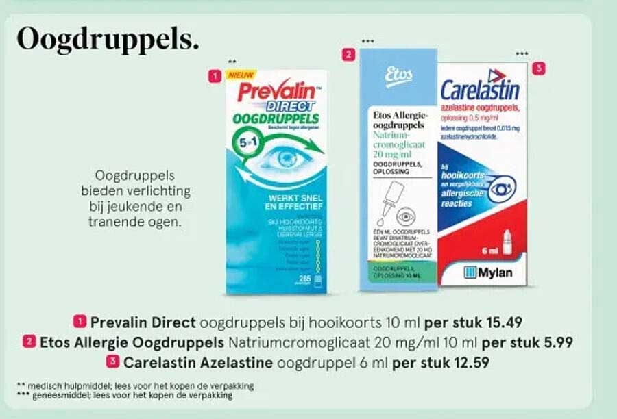 Prevalin Direct oogdruppels bij hooikoorts 10 ml per stuk