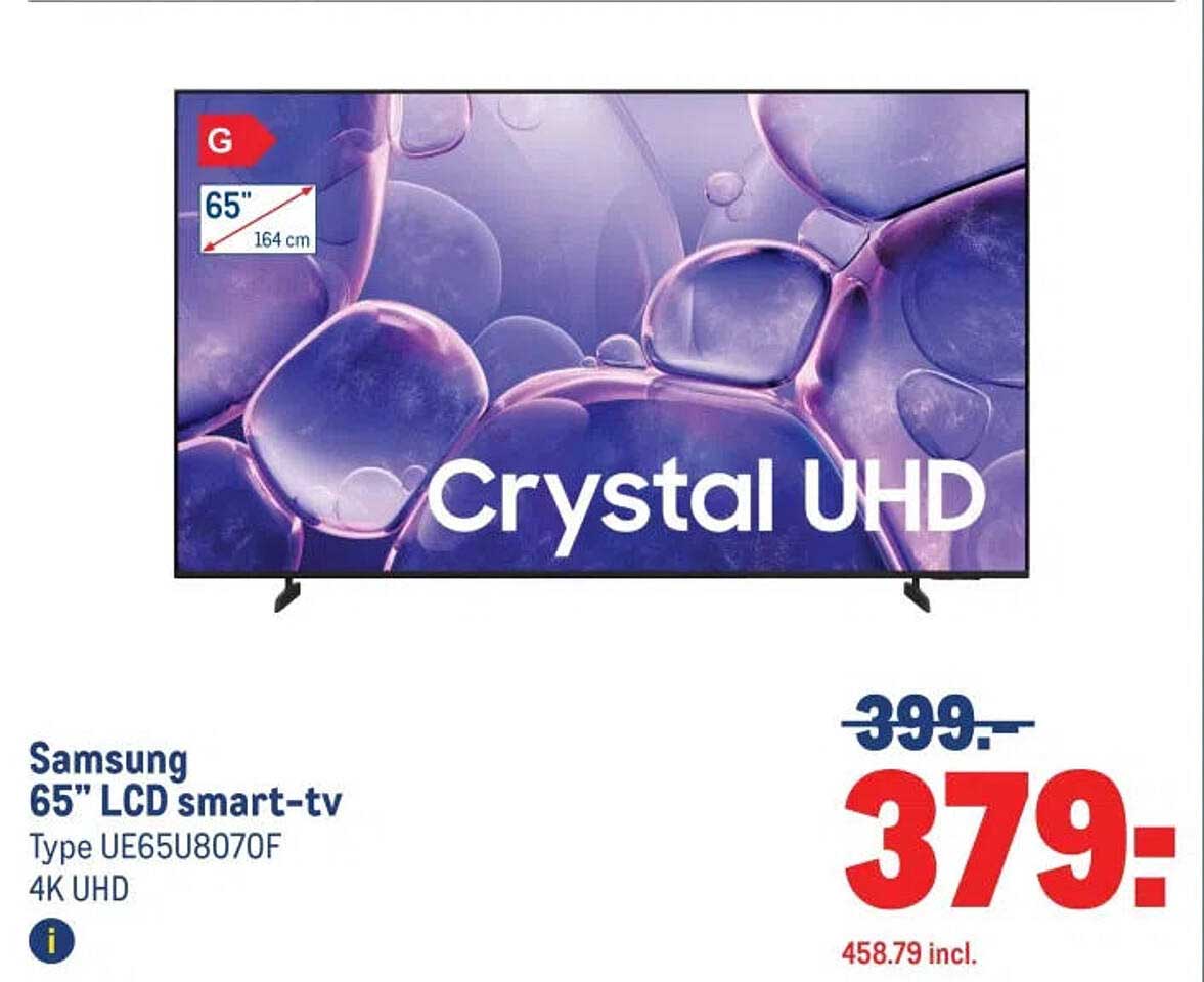 Samsung 65" LCD smart-tv Type UE65U8070F 4K UHD