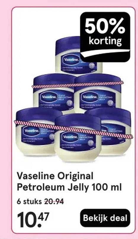 Vaseline Original Petroleum Jelly 100 ml 50% korting