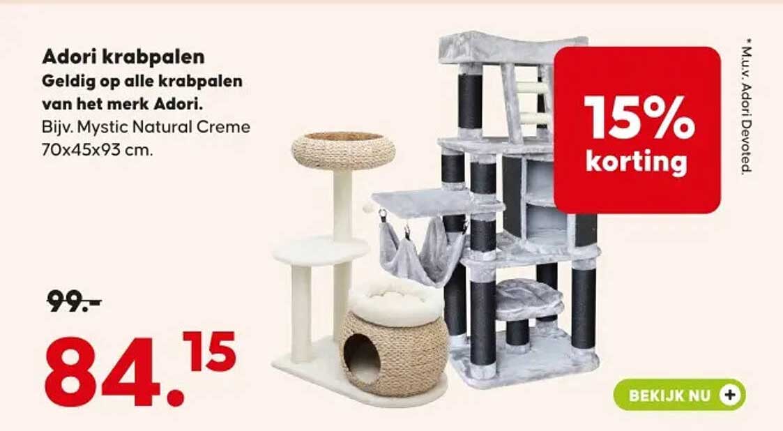 Adori krabpalen 15% korting