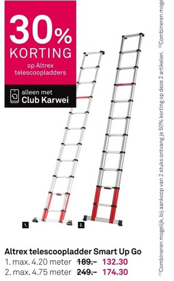 30% KORTING op Altrex telescopladder Smart Up Go