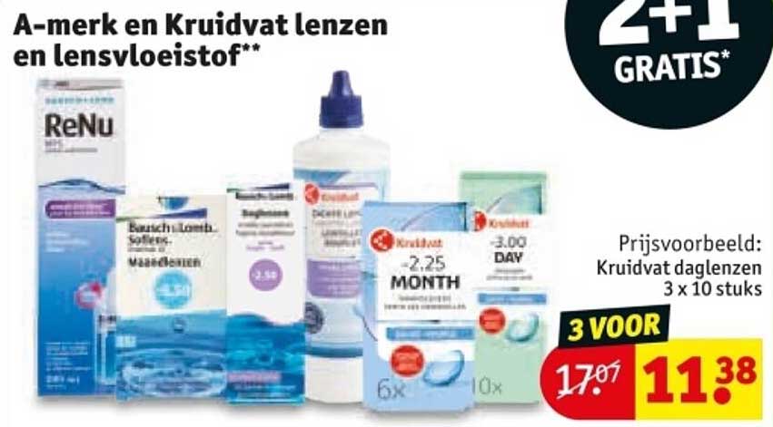 A-merk en Kruidvat lenzen en lensvloeistof