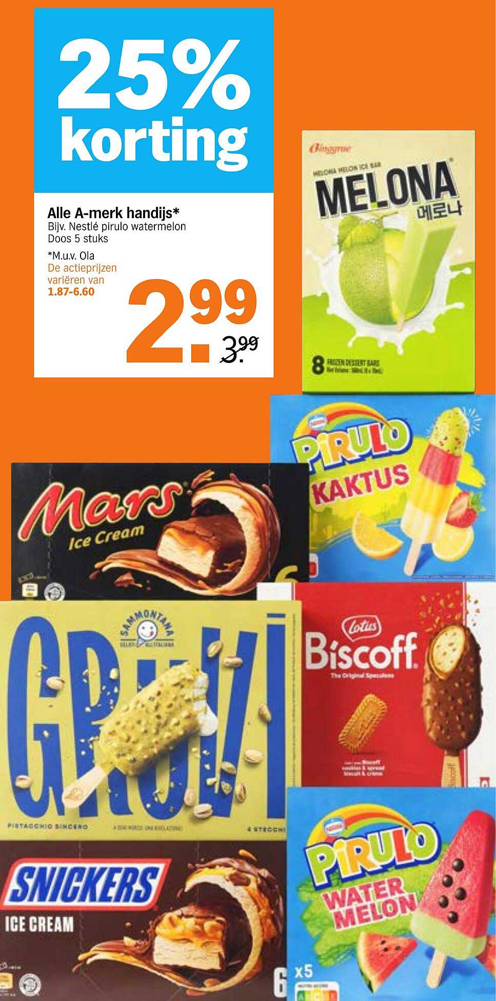 Alle A-merk handijs* Bijv. Nestlé pirulo watermelon Doos 5 stuks