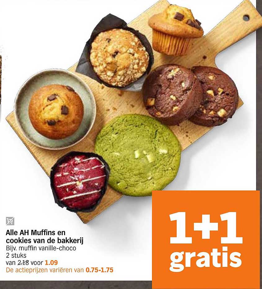 Alle AH Muffins en cookies van de bakkerij