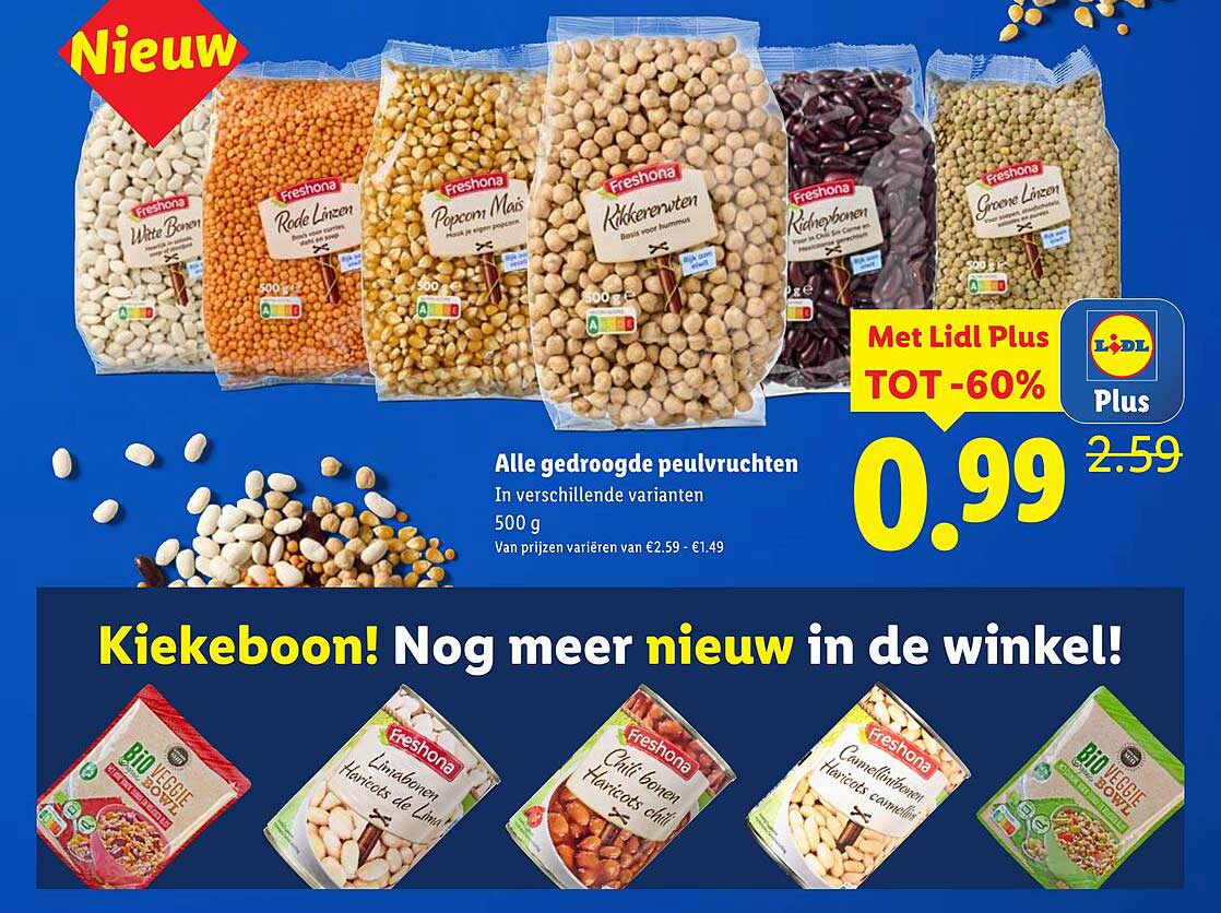 Alle gedroogde peulvruchten