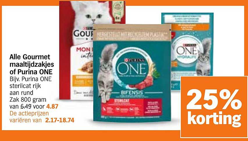 Alle Gourmet maaltijdzakjes of Purina ONE
