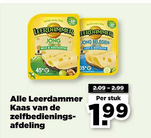 Alle Leerdammer Kaas van de zelfbedieningsafdeling