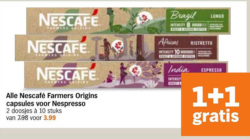 Alle Nescafé Farmers Origins capsules voor Nespresso