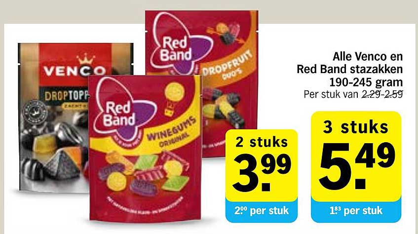Alle Venco en Red Band stazakken 190-245 gram