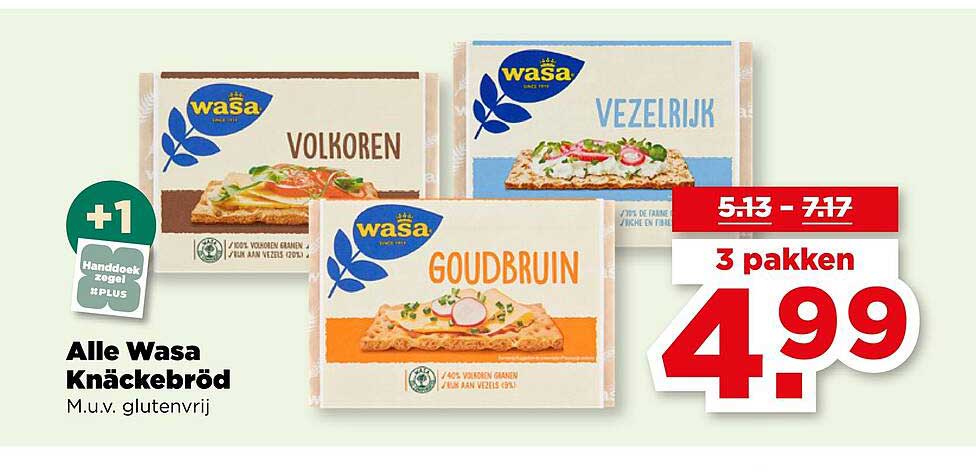 Alle Wasa Knäckebröd M.u.v. glutenvrij