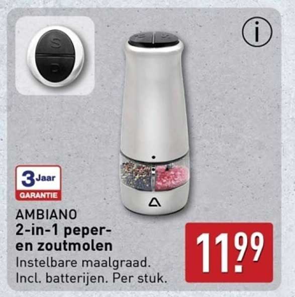 AMBIANO 2-in-1 peper-en zoutmolen