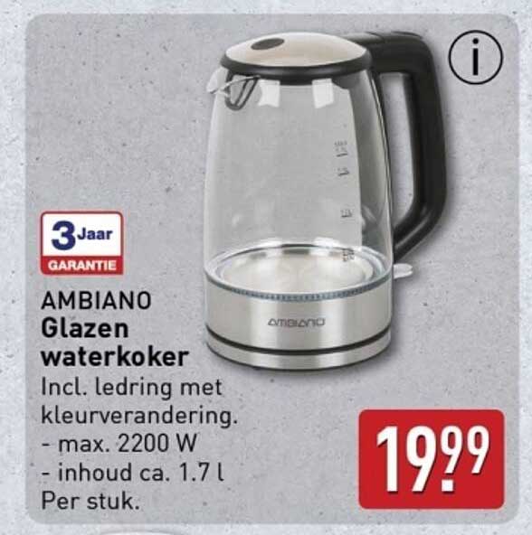 AMBIANO Glazen waterkoker