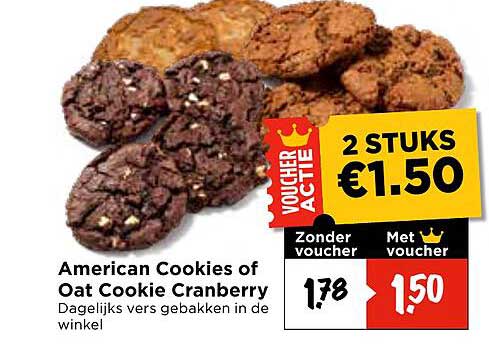 American Cookies of Oat Cookie Cranberry