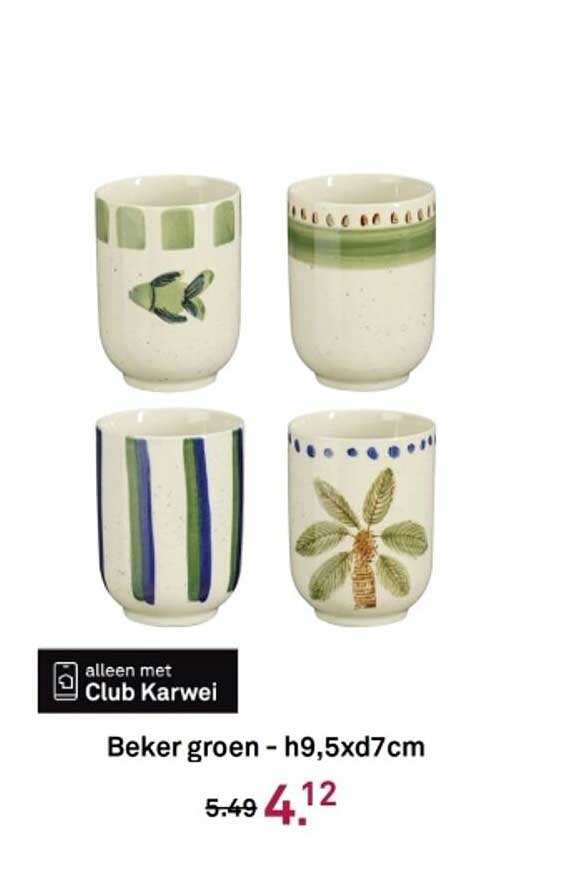Beker groen - h9,5xd7cm