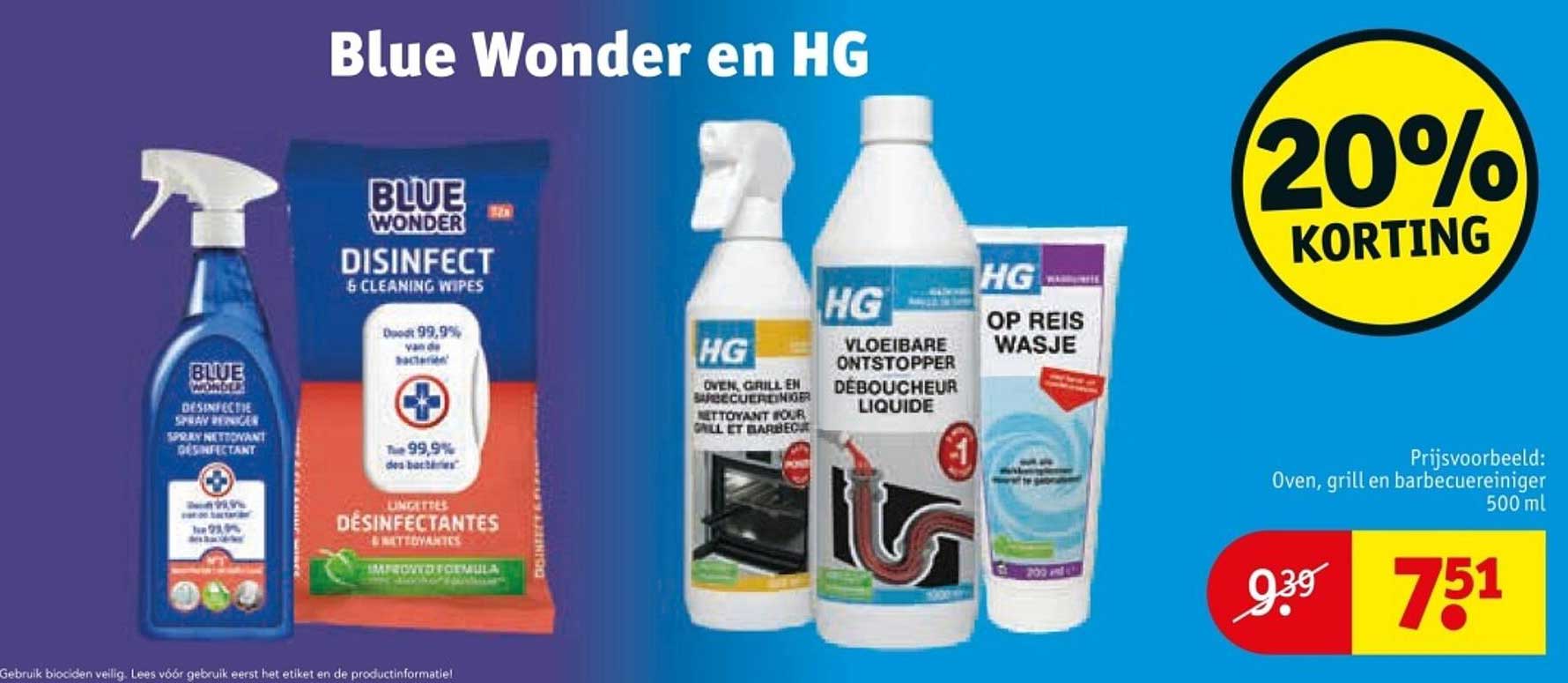 Blue Wonder en HG - 20% Korting