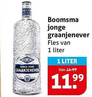 Boomsma jonge graanjenever Fles van 1 liter