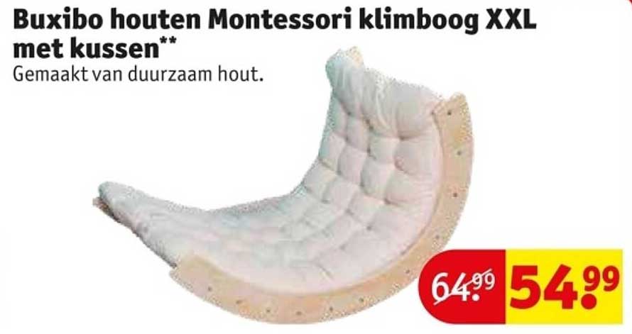 Buxibo houten Montessori klimboog XXL met kussen**