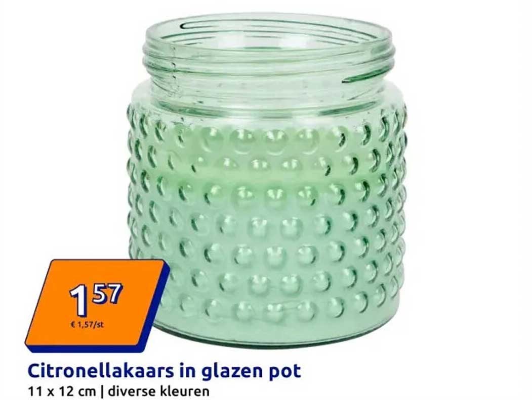 Citronellakaars in glazen pot