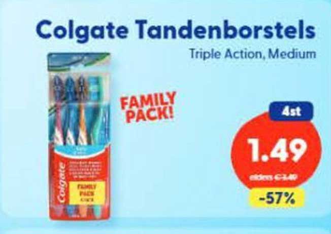 Colgate Tandenborstels Triple Action, Medium