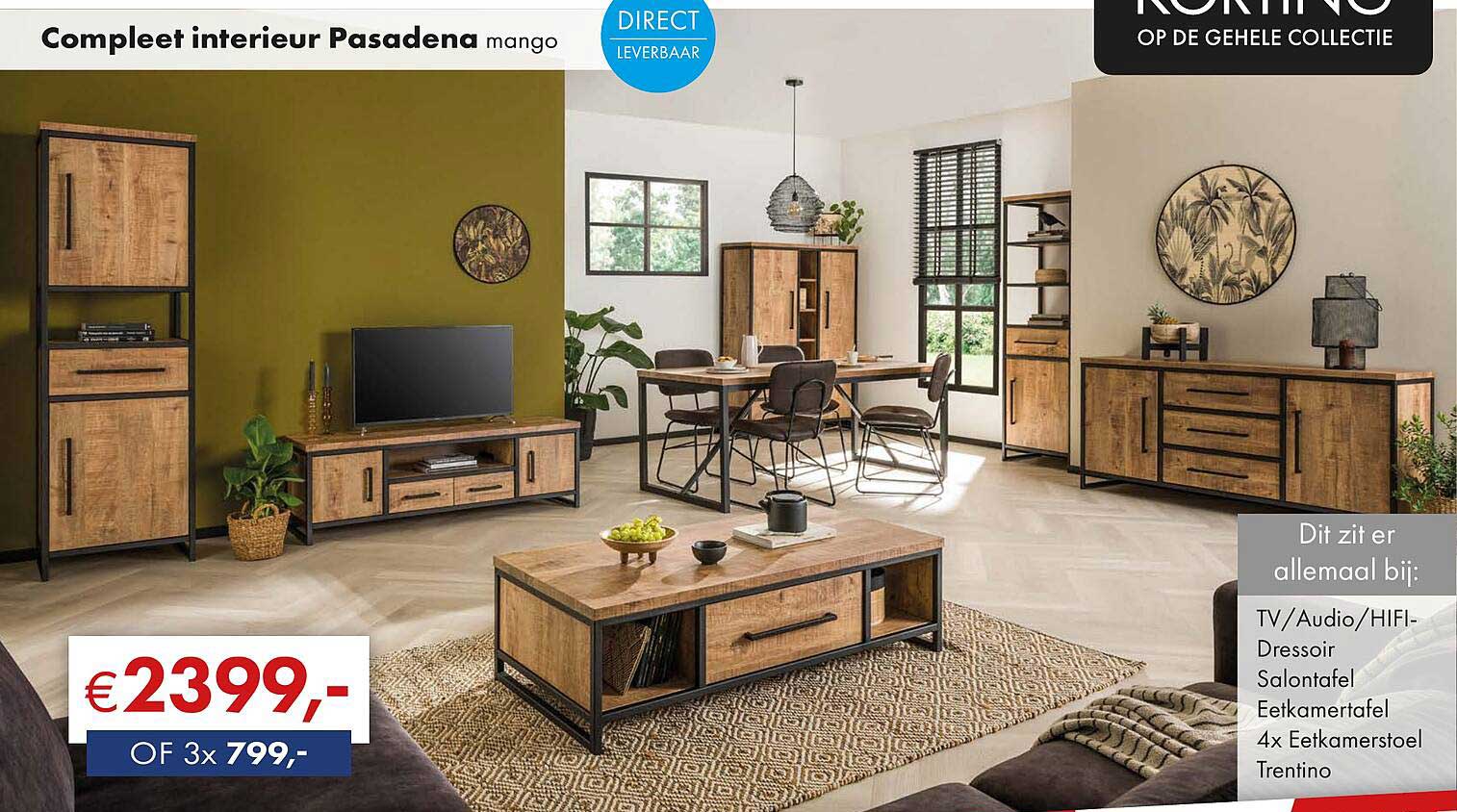 Compleet interieur Pasadena mango