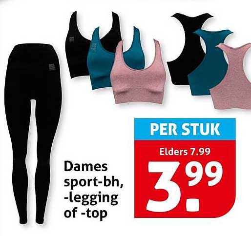 Dames sport-bh, -legging of -top