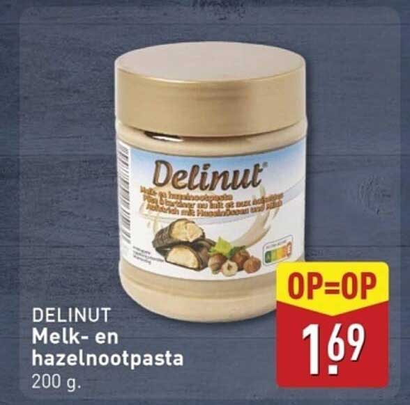 DELINUT Melk- en hazelnootpasta 200 g.