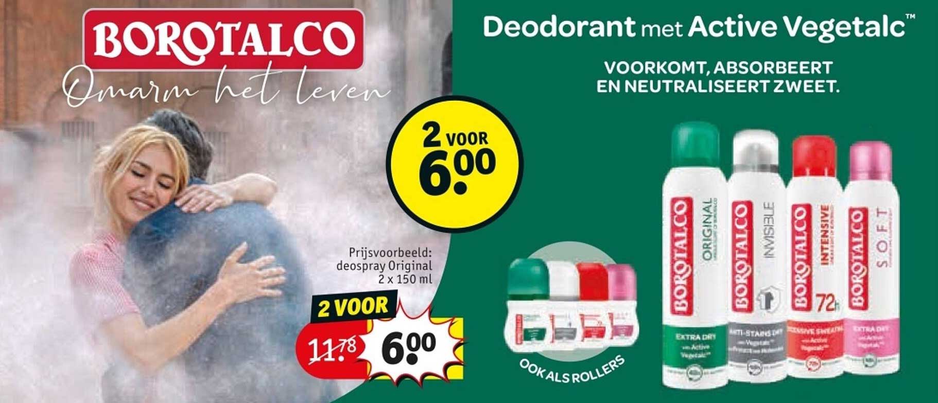 Deodorant met Active Vegetalc 2 voor 6,00