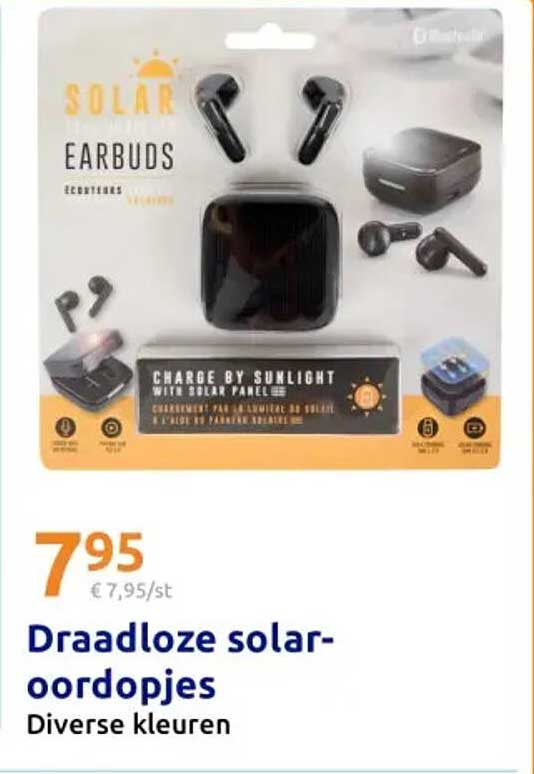 Draadloze solar-oordopjes
