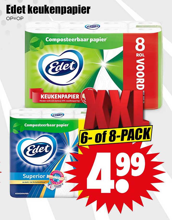 Edet Keukenpapier 6- of 8-Pack