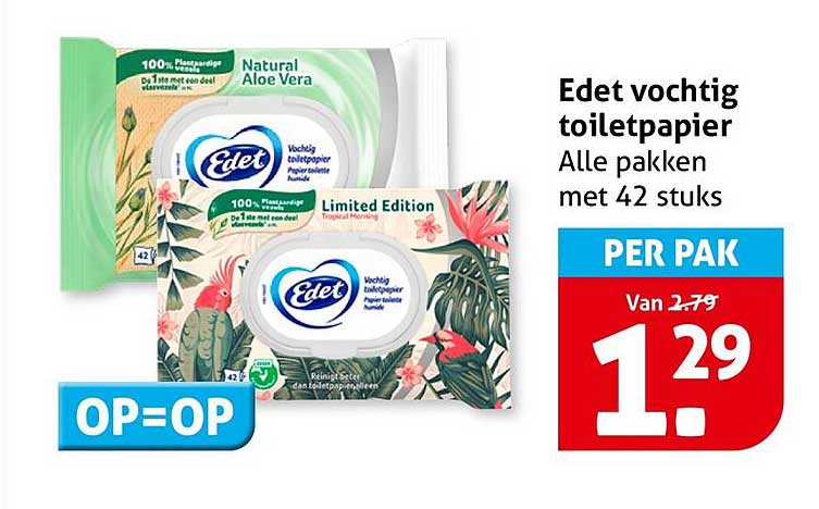 Edet vochtig toiletpapier - Alle pakken met 42 stuks