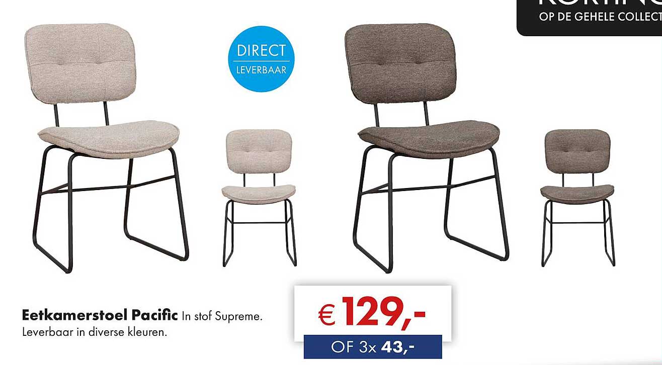 Eetkamerstoel Pacific In stof Supreme.