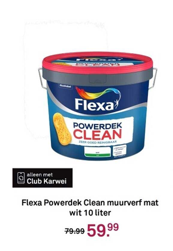 Flexa Powerdek Clean muurverf mat wit 10 liter