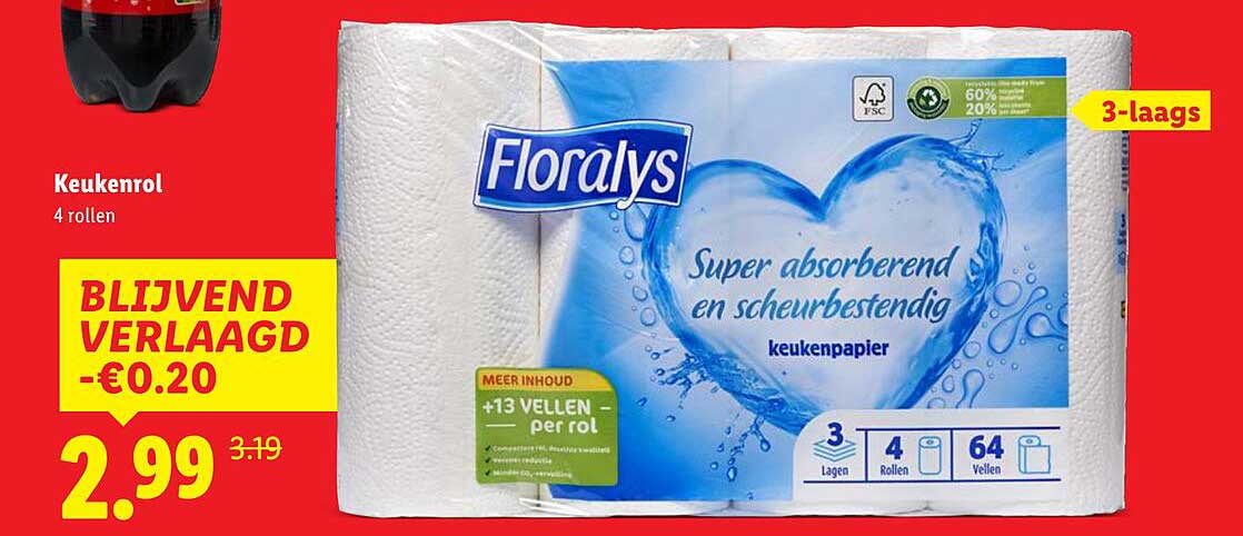 Floralys Keukenrol - 4 rollen