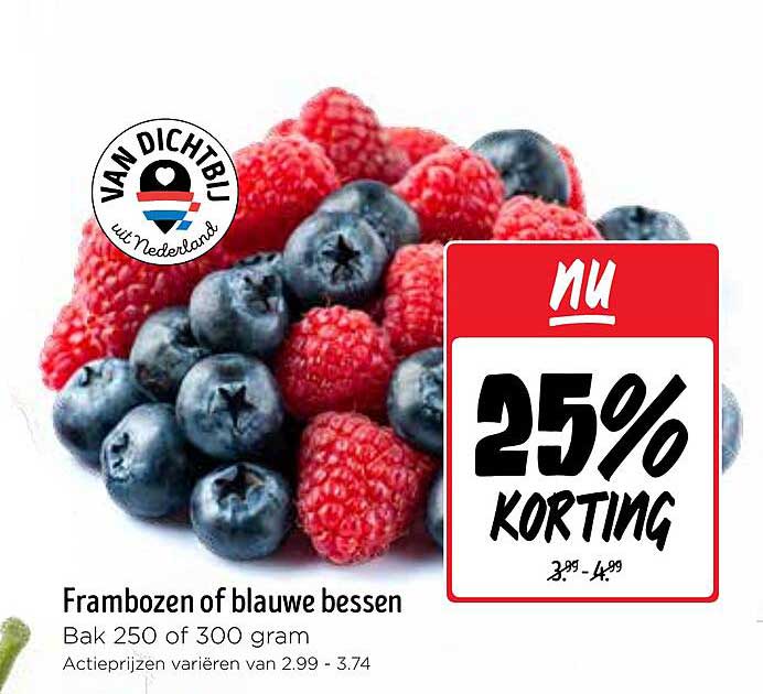 Frambozen of blauwe bessen Bak 250 of 300 gram