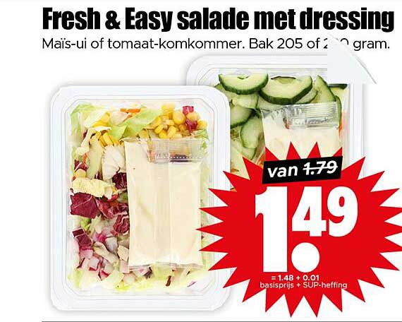 Fresh & Easy salade met dressing